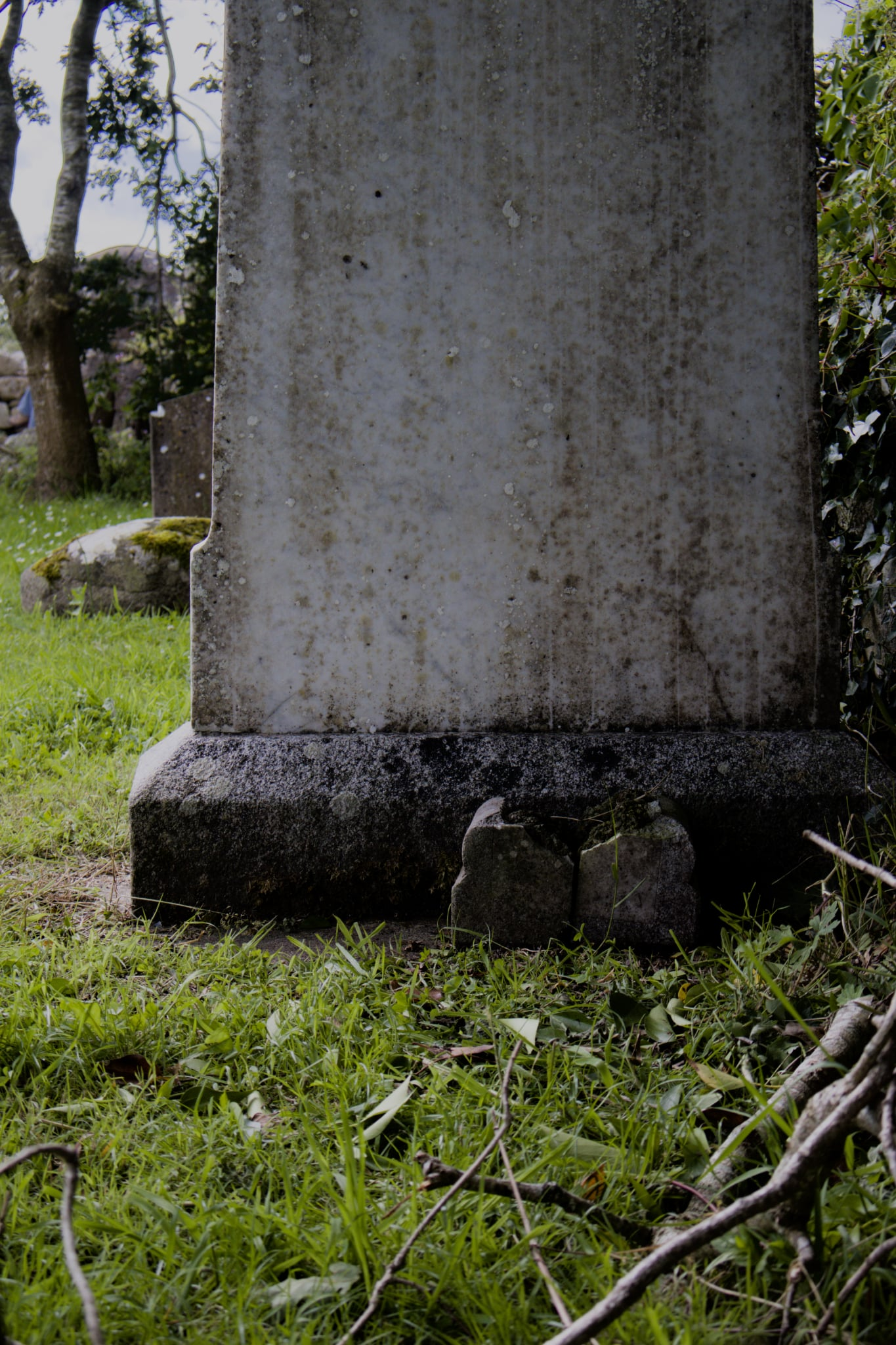 A stone marking the border line